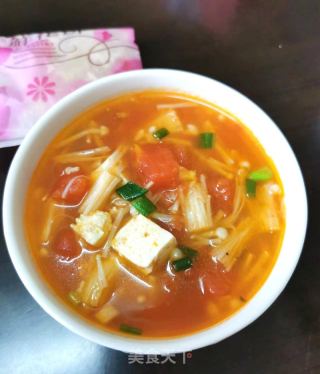 蕃茄豆腐素汤的做法步骤：10