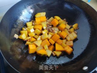 咸肉南瓜焖饭的做法步骤：7