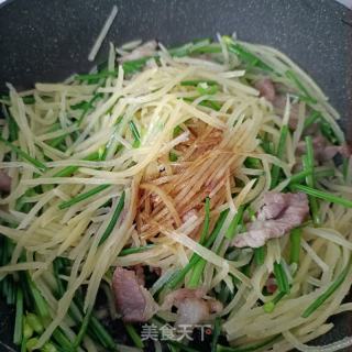 韭苔肉片炒土豆的做法步骤：15
