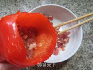 红椒塞肉的做法步骤：6