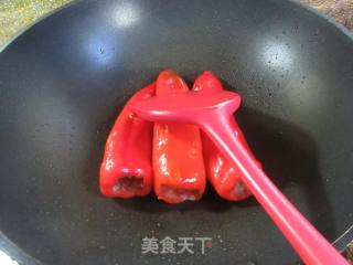 红椒塞肉的做法步骤：7
