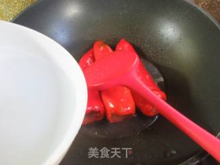 红椒塞肉的做法步骤：8