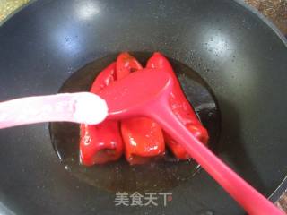 红椒塞肉的做法步骤：10