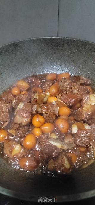 排骨焖凤眼果的做法步骤：12