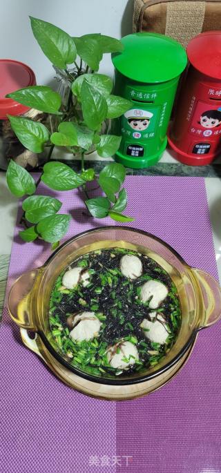 肉丸子虾皮紫菜汤的做法步骤：7