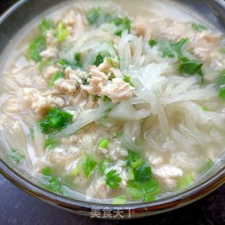白萝卜肉沫汤的做法步骤：15