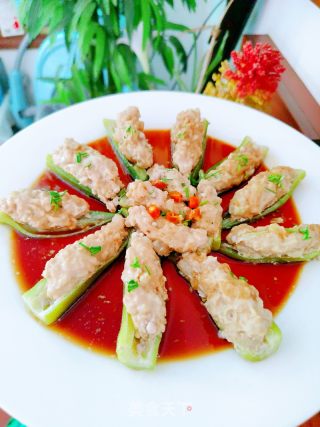 秋葵酿肉的做法步骤：13
