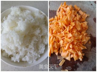 胡萝卜鸡蛋炒饭的做法步骤：1