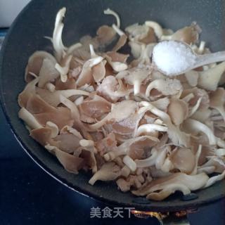 海米韭苔炒秀珍菇的做法步骤：8