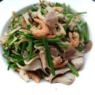 海米韭苔炒秀珍菇的做法步骤：16