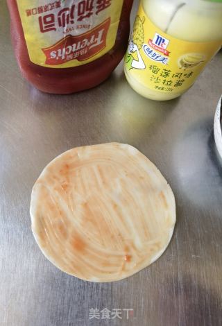 饺子皮花环披萨的做法步骤：5
