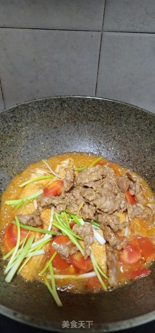 番茄豆腐烧肉的做法步骤：9