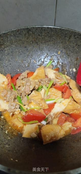 番茄豆腐烧肉的做法步骤：10
