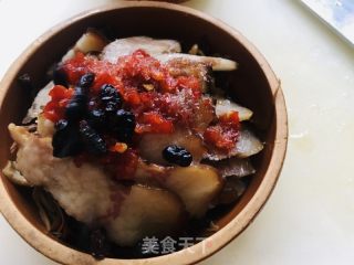 茶树菇蒸腊肉的做法步骤：7