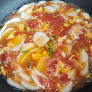番茄鸡蛋汤年糕的做法步骤：9