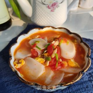 番茄鸡蛋汤年糕的做法步骤：10