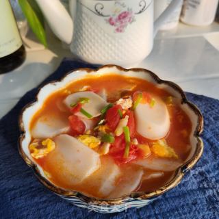 番茄鸡蛋汤年糕的做法步骤：11