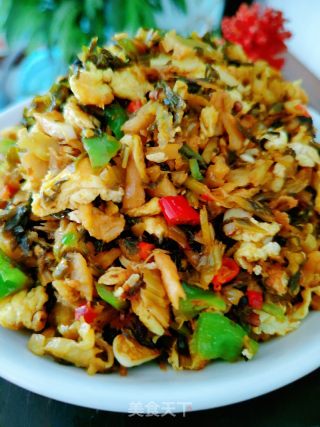 外婆菜炒鸡蛋的做法步骤：10