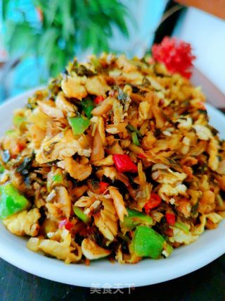 外婆菜炒鸡蛋的做法步骤：11