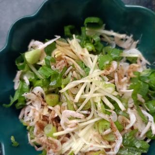 子姜大葱拌虾皮的做法步骤：6