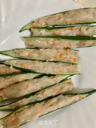 香煎蝦滑釀秋葵的做法步骤：5
