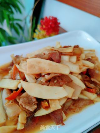 杏鲍菇炒五花肉的做法步骤：11