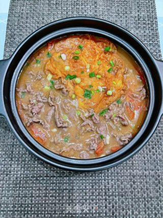 番茄炸蛋牛肉锅的做法步骤：14