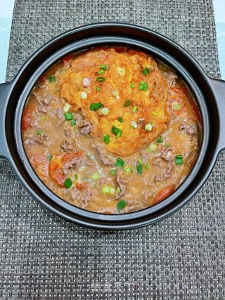 番茄炸蛋牛肉锅的做法步骤：15