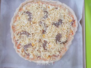 鱿鱼足鲜虾披萨的做法步骤：12
