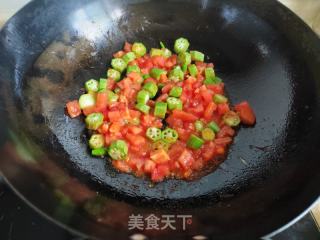 番茄秋葵炒蛋的做法步骤：7