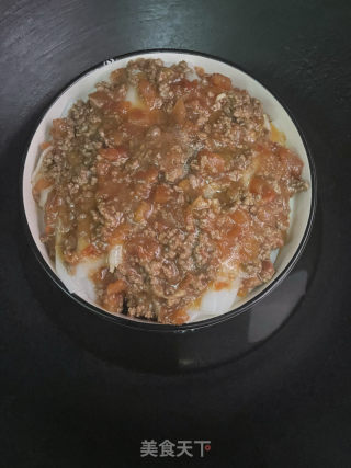 番茄牛肉酱蒸陈村粉的做法步骤：6