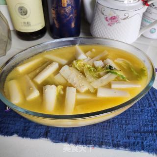 金汤白菜年糕的做法步骤：10