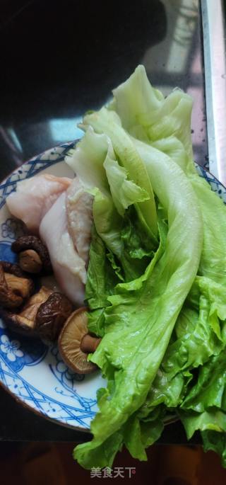 生菜鸡丝香菇燕麦粥的做法步骤：1