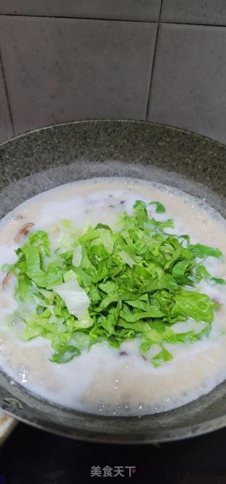 生菜鸡丝香菇燕麦粥的做法步骤：8