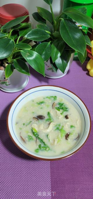 生菜鸡丝香菇燕麦粥的做法步骤：10