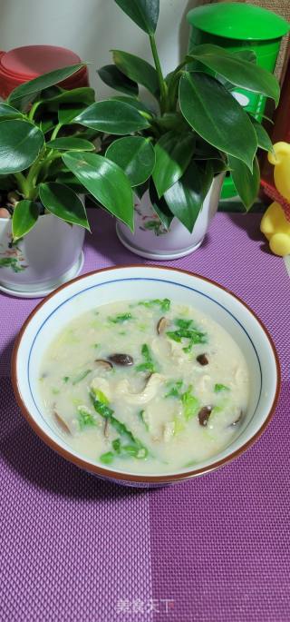 生菜鸡丝香菇燕麦粥的做法步骤：11