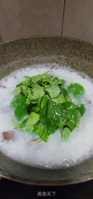 枸杞叶猪红粥的做法步骤：7