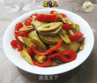 红椒野山笋鲜素鸡