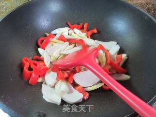 红椒野山笋鲜素鸡的做法步骤：5
