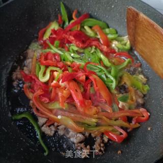 肉沫炒皱皮椒的做法步骤：8