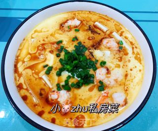 虾仁豆腐蒸鸡蛋的做法步骤：6