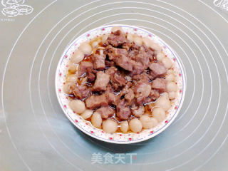 白玉菇蒸肉的做法步骤：8