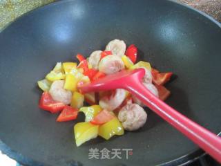 彩椒炒油面筋的做法步骤：5