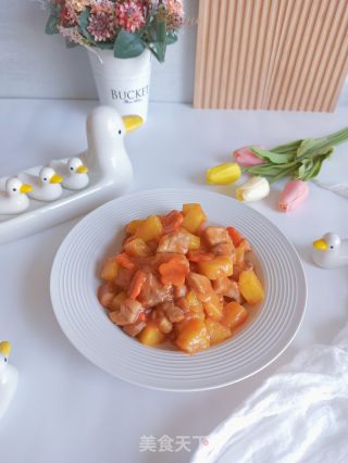 酸甜可口的菠萝炒肉的做法