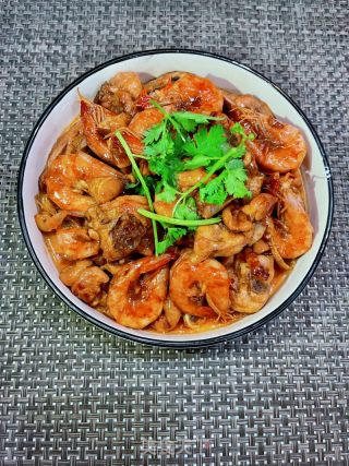 鸡肉焖虾的做法步骤：12