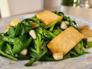 明月草炒豆腐的做法