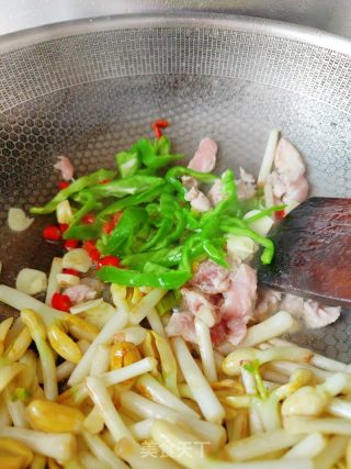花生芽炒肉的做法步骤：8