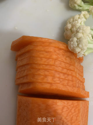 臘腸蒸花菜的做法步骤：4