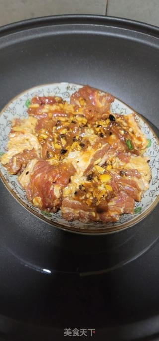 蒜香豉汁蒸排骨的做法步骤：7