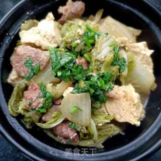 白菜鸡汤炖豆腐的做法